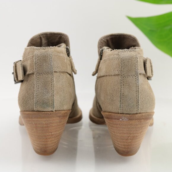 Eileen Fisher Womens Rein Boots Size 8 Tan Suede Low Block Heel Comfy Booties - Picture 4 of 11